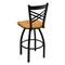 Holland Bar Stool Co 30" Swivel Bar Stool, Black Wrinkle, Med Oak Seat 82030BWMedOak - alternate 2